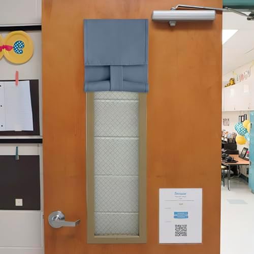 NICETOWN Stone Blue Lockdown Shade for Classroom Door Window Cover - Image 6