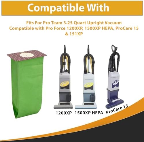 20-Pack Replacement Micro Filter Bags for ProTeam ProForce 1200XP & 1500XP Upright Vacuums – 3.25 Quart – Compare to 103483 - Image 5