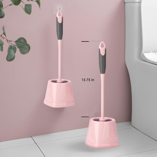 CALBEAU Pink Toilet Brush and Holder Set, 14 PCS Bathroom Cleaning Kit - Image 6