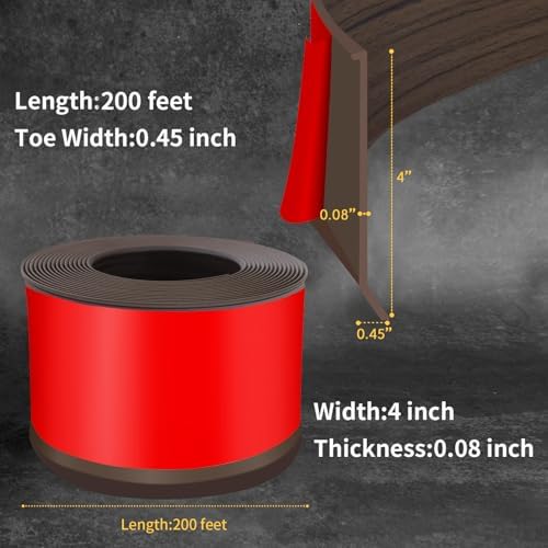 Vinyl Baseboard Molding Trim 4 Inch Peel and Stick Cove Base - Image 2