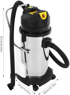 40L/10.6Gal Commercial Carpet Cleaner Machine, 3-in-1 Heavy Duty Extractor Vacuum with 1049W Power & 230mbar Suction, Professional Upholstery Cleaner for Sofa Curtain Car, Stainless Steel Wet Dry Vac - Image 2