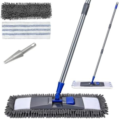 Microfiber Mop for Floor Cleaning, Flat Dust Mop for Home and Kitchen by MASTERTOP