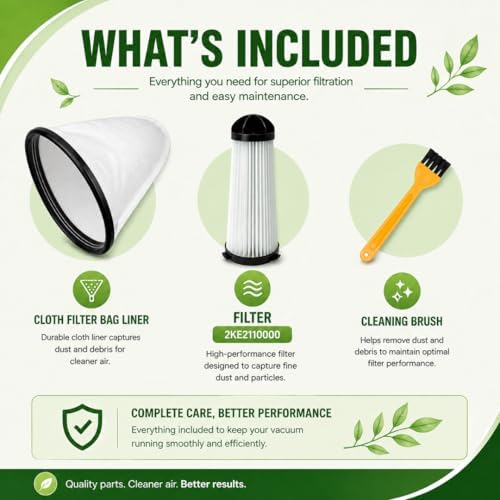 Replacement Filter Compatible with Hoover C2401 commercial backpack vacuum – fits hoover backpack vacuum bags and hoover vacuum filters for shoulder vac pro – Part Number 2KE2110000 - Image 2