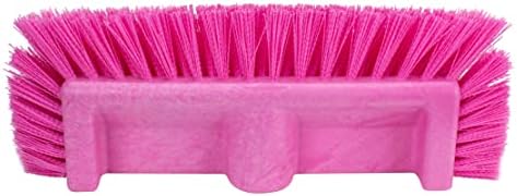 SPARTA 40422EC26 Floor Scrub Brush Head, Multi-Level, Dual Surface Plastic Block with Side Bristles, Crimped Polyester, Threaded Handle Hole, Ideal for Wide and Tight Spaces, BPA Free, 12 Inches, Pink - Image 2