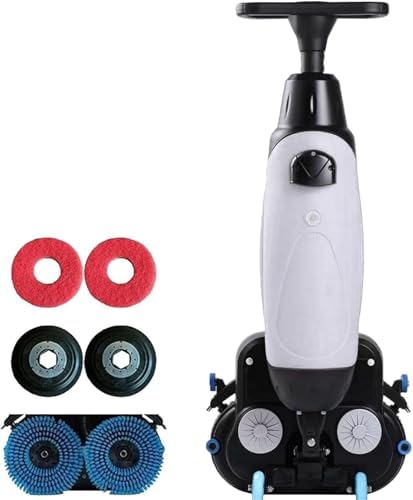 Commercial Floor Buffer Polisher Machine, Electric Floor Scrubber with Double Brushes, 360° Rotating Head, 17” Cleaning Width, Powerful Deep-Cleaning White by Unknown