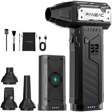 Electric Air Duster with 2 Swappable Battey Pack by FANEAC