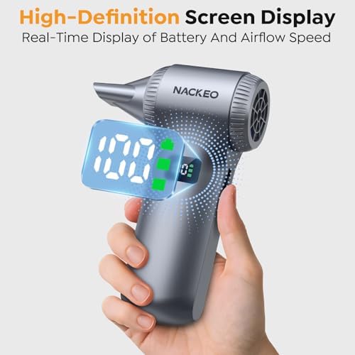 Compressed Air Duster-230000RPM Super Power Electric Air Duster, 100-Level Adjustable Inflatable Air Blower with LED Light and Display Screen, Dust Blower for Computer, Keyboard,House, Outdoor and Car - Image 5