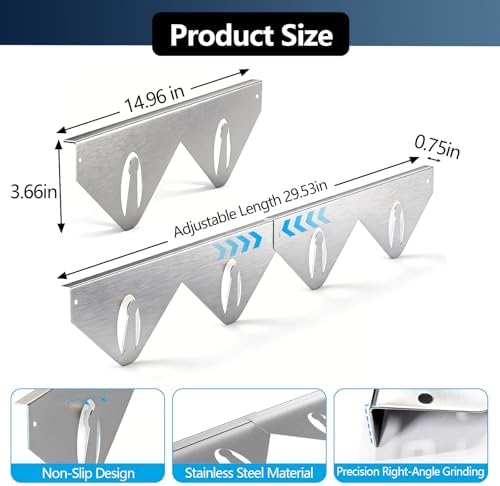 2 Pack 14.9"-29.5" Adjustable Stainless Steel Stove Gap Covers - Image 2