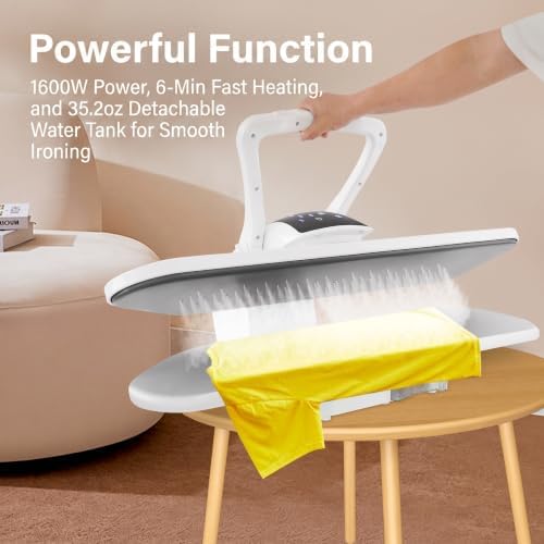 36" Large Steam Iron Press, 1600W Intelligent Digital Steam Press(White) - Image 3