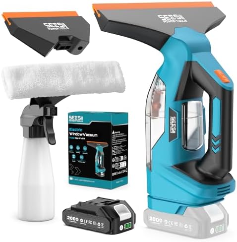SEESII Cordless Window Vacuum Squeegee Streak-Free for Mirrors Glass Tiles by SEESII