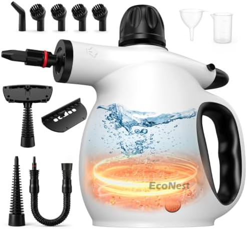 Handheld Steam Cleaner, Large Tank & 11PCS Accessories Powerful Steam Cleaner with Safety Lock for Cleaning Car, Furniture, Floor, Kitchen, Windows and more by Unknown