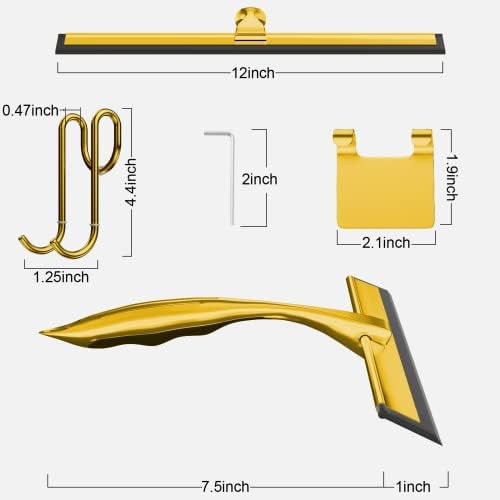 TOOVEM 12 Inch Shower Squeegee for Glass Doors, Window, Bathroom (Gold) - Image 5