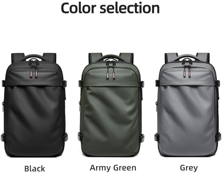Men Travel Backpack vacuum compression Laptop Backpack Large Capacity Backpack 17 inch Extended Hiking Business backpack (grey) - Image 4