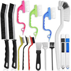 14 Pcs Crevice Cleaning Brush Set – Hard Bristle Cleaning Tools for Grout, Tile Floors, Gaps & Narrow Spaces – Multi-Purpose Grout Scrub Brush for Cleaning Bathroom, Shower, Window Tracks, Kitchen by Solvra