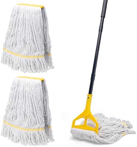 Commercial Mop with 3 Large Replacement Heads,Heavy Duty Industrial Mops by KeFanta