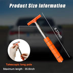 Dickno Car Side Mirror Squeegee, 35.6'' Retractable Rearview Mirror Wiper, Mini Portable Auto Window Squeegee Cleaner, Universal Vehicle Glass Cleaning Tool for Rainy Foggy Weather (Orange) - Image 2