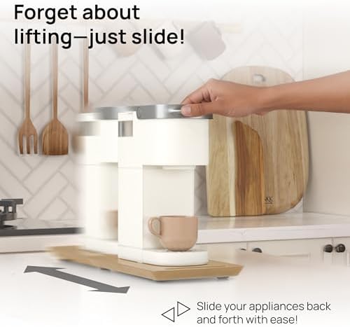 Ibyx Appliance Slider, Sliding Tray for Coffee Maker,7.5 x14.5 in, Natural - Image 2
