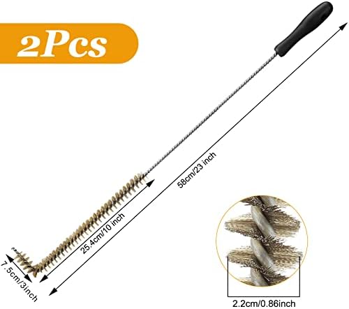Yaomiao 2 Pcs L Shaped Fryer Cleaning Brush 23 Inch Long Handle Coil Brush - Image 2