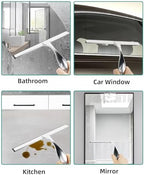 All-Purpose Stainless Steel Shower Squeegee Come with S Hook, 2 Square Sticky Hook 2 Rubber Strips Shower Squeegee for Glass Doors, Windows, Mirrors, Tiles and Car Glass -14 Inches Silver - Image 7