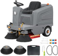 E8 51" Ride-On Commercial Floor Sweeper Machine, 27 Gal Hopper & 800W Motor by TechSweeppro