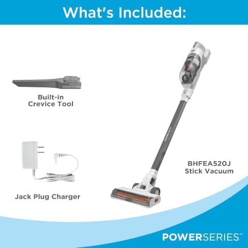 BLACK+DECKER POWERSERIES+ 20V MAX Cordless Stick Vacuum Cleaner with LED Floor Lights, Bagless, Lightweight, Cordless Vacuum Cleaners for Home, Up to 44 Minutes, Powerful Suction, Gray (BHFEA520J) - Image 2