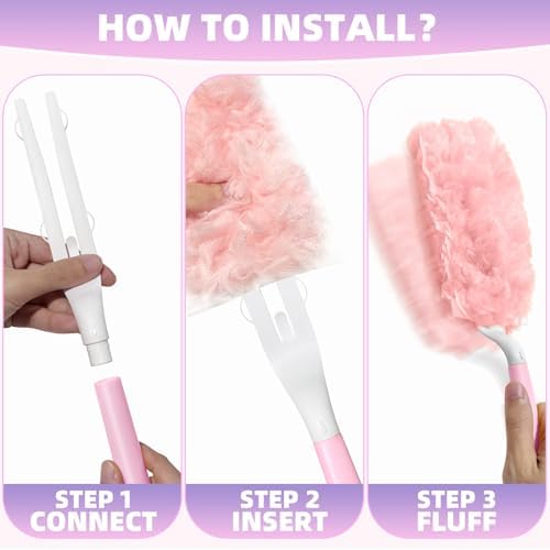 30 Count Duster Refills Compatible with Swiffer Handle, 360° Multi-Surface Duster Refills with 1 Handle, Dusters with 5X Microfibers for Cleaning Home, Furniture, Electronics, Office, Blinds - Image 6