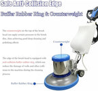 17" Floor Cleaner Polisher Commercial Floor Scrubber Buffer Commercial Floor Polishing Cleaning Machine Industrial Ground Scrubber Buffer with Three Brush Discs, 17"(43.2cm) Diameter, AC110V - Image 6