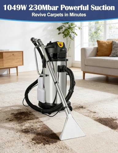 40L/11Gal Commercial Carpet Cleaner, 3 in 1 Multi-Purpose Floor Cleaning Machine Vacuum Cleaner, 1049W Professional Heavy Duty Extractor Vacuum Washing Machine for Curtain Sofa Carpet Cleaning Machine - Image 6