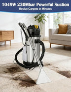 40L/11Gal Commercial Carpet Cleaner, 3 in 1 Multi-Purpose Floor Cleaning Machine Vacuum Cleaner, 1049W Professional Heavy Duty Extractor Vacuum Washing Machine for Curtain Sofa Carpet Cleaning Machine - Image 6