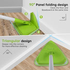 Wall & Baseboard Cleaner Mop Tool with 82'' Long Handle, 360 Degree Rotating 3-in-1 Ceiling Cleaning Tool Duster for Cleaning Painted Walls, Window, Floor, 6 Replacement Microfiber Chenille Pads - Image 2