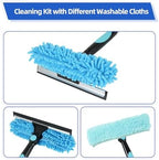 122'' Window Washing Kit with Extension Pole, 2-in-1 Window Cleaning Kit with Scrubber and Rotating Head, Window Cleaner Tool for Shower Rooms, Glass, Floors, Tiles, Walls, Car Windshields - Image 4