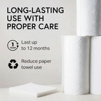 Swedish Wholesale Dishcloths Reusable 8" x 7" Sponge Cloths, Bulk 10 Pack of High Absorbent Cellulose Dish & Kitchen Cleaning Hand Towels, Wring to Dry & Machine Wash, Odor Resistant, White - Image 6