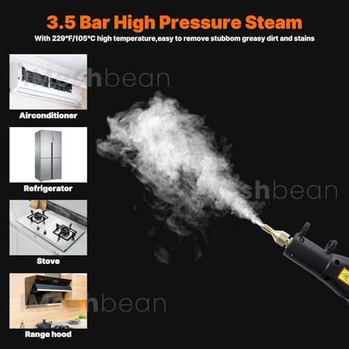 3500w Handheld High-Temperature Pressurized Steam Cleaner, 5 High Speeds Portable Tankless Pressurized Cleaning Machine, Steam Cleaner for Car Detailing, Grout Tile, Commercial Home Kitchen Bathroom - Image 3