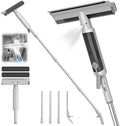 4 in 1 Window Squeegee with Water Tank,Window Cleaner Tool with Remote Control Water Spray,16'' to 72'' Adjustable Extension Pole,Wastewater Tray,Sponge Window Squeegee for Shower Glass Car Window by Unknown