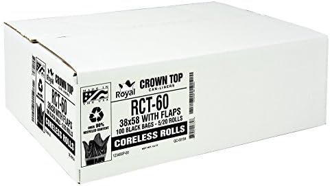 Aluf Plastics 60 Gal Black Coreless Roll Trash Bags, E-Z Tie (Pack of 100) - Image 4