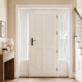 Vatge Front Door Sidelight Curtains with Magic Tape - 12x60 Door Window Covering, 50% Sunlight Blocking French Curtain, 1 Panel, W12 x L60, Pure White by Vatge