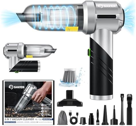 Saker Handheld Car Vacuum Cordless Portable 17000PA Foldable HL133 Black by Saker