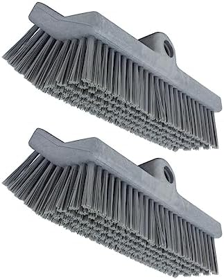 SPARTA 40423EC23 Plastic Floor Scrub Brush, Wall Brush, Equipment Brush with Nonabsorbent Bristles for Industrial Kitchens, Hospitals, Commercial Cleaning, 10 Inches, Gray, (Pack of 2) by SPARTA