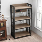 Bakers Rack with Power Outlet ，4-Tier Kitchen Baker's Rack,Microwave Cart - Image 4