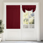 NICETOWN Burgundy Red Tie Up Curtains for French Back Door Windows Cover by NICETOWN
