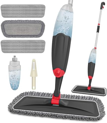 HOMTOYOU Microfiber Hardwood Floor Mop: Spray Mop for Cleaning Wood Floors by HOMTOYOU