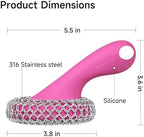 SUBEKYU Cast Iron Scrubber with Silicone Handle, Stainless Steel Skillet Cleaner for Cast Iron Pans (Pink) - Image 7
