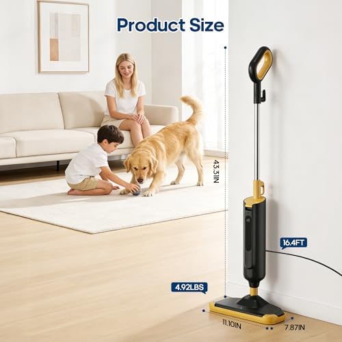 NEWBULIG Steam Mop for Hardwood/Tile/Carpet, Lightweight Steamer Cleaner for Floor Cleaning, Heats Up in 30 Seconds，16.4 FT Cord and 2 Washable Pads - Image 2