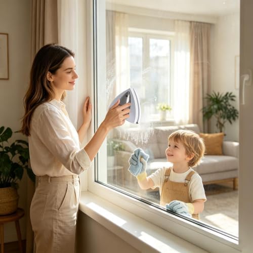 Double Sided Magnetic Window Cleaner - Triangular Windshield Squeegee - Image 4