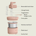bella 3.5 Qt Hand & Stand Mixer, 2 in 1 Electric Mixer with Bowl, Blossom - Image 2