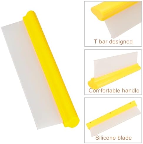 12" Silicone Car Squeegee, T-Bar Water Blade for Drying (Yellow) - Image 4