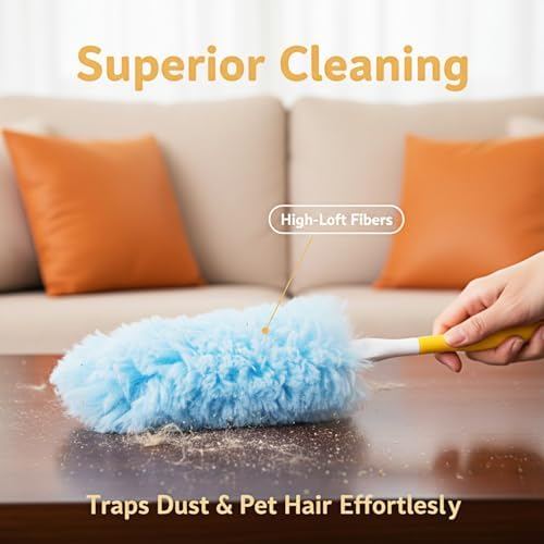 50 Pack Duster Refills for Swiffer Duster, Disposable Duster Refill Kit for Cleaning Home, Office, Ceiling Fans, Furniture (50 Count Refills +2 Handles) - Image 3
