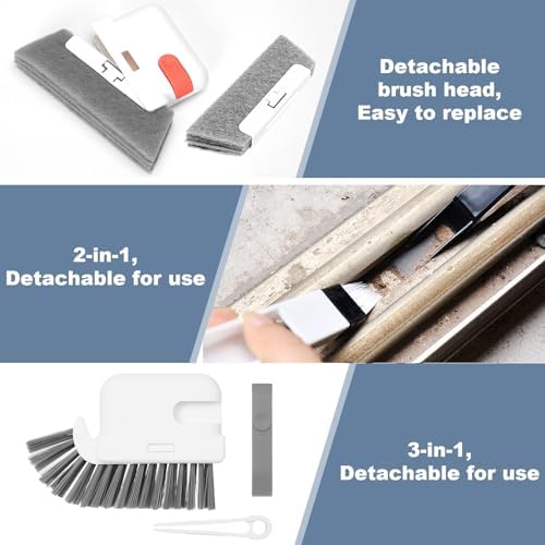 15 Pcs Window Groove Cleaning Brush Tool, Door Window Track Cleaner Groove Gap Cleaning Tools Crevice Cleaning Brush Gap Scrub Brush for Shutter Sliding Door Keyboard Tile Lines Sill Car Vents - Image 4