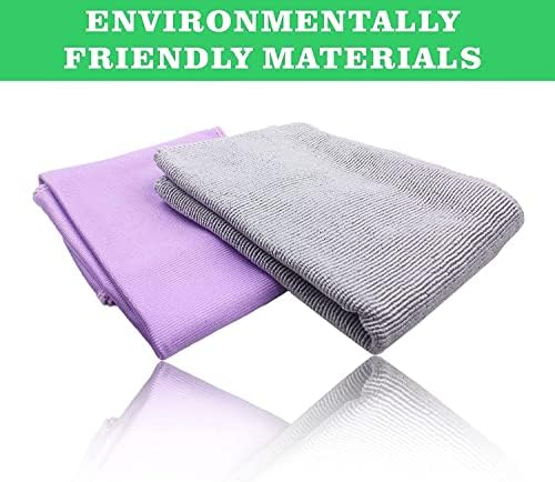 NΘrwex Basic Package Window Cleaning Cloth and EnviroCloth Glass Cloth, Cleaning Cloth, Streaks Scratches Free, Just Add Water (Purple 1 Pack, Grey 1 Pack) - Image 2