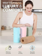 Fantasticlean Kitchen Towels Roll, 80 Sheets,10''(Pink,Blue,Tan,Moss Green) - Image 3